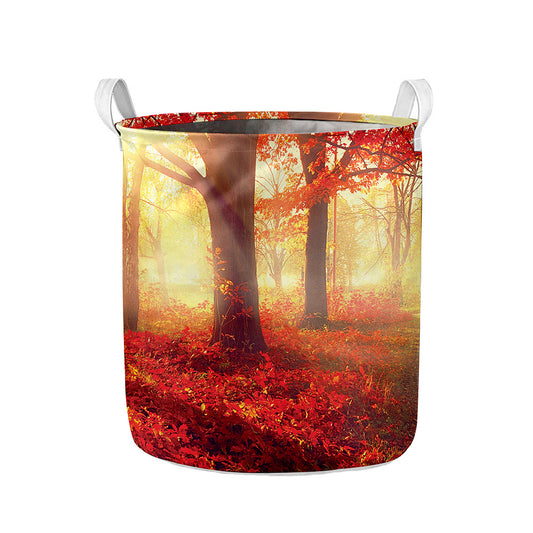 Sunshine Autumn Tree Print Collapsible Laundry Basket