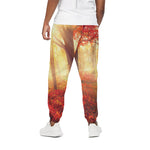 Sunshine Autumn Tree Print Cotton Pants