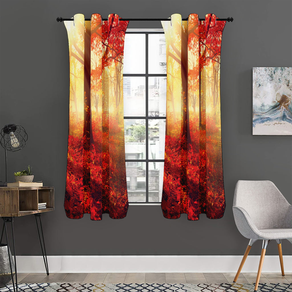 Sunshine Autumn Tree Print Curtain