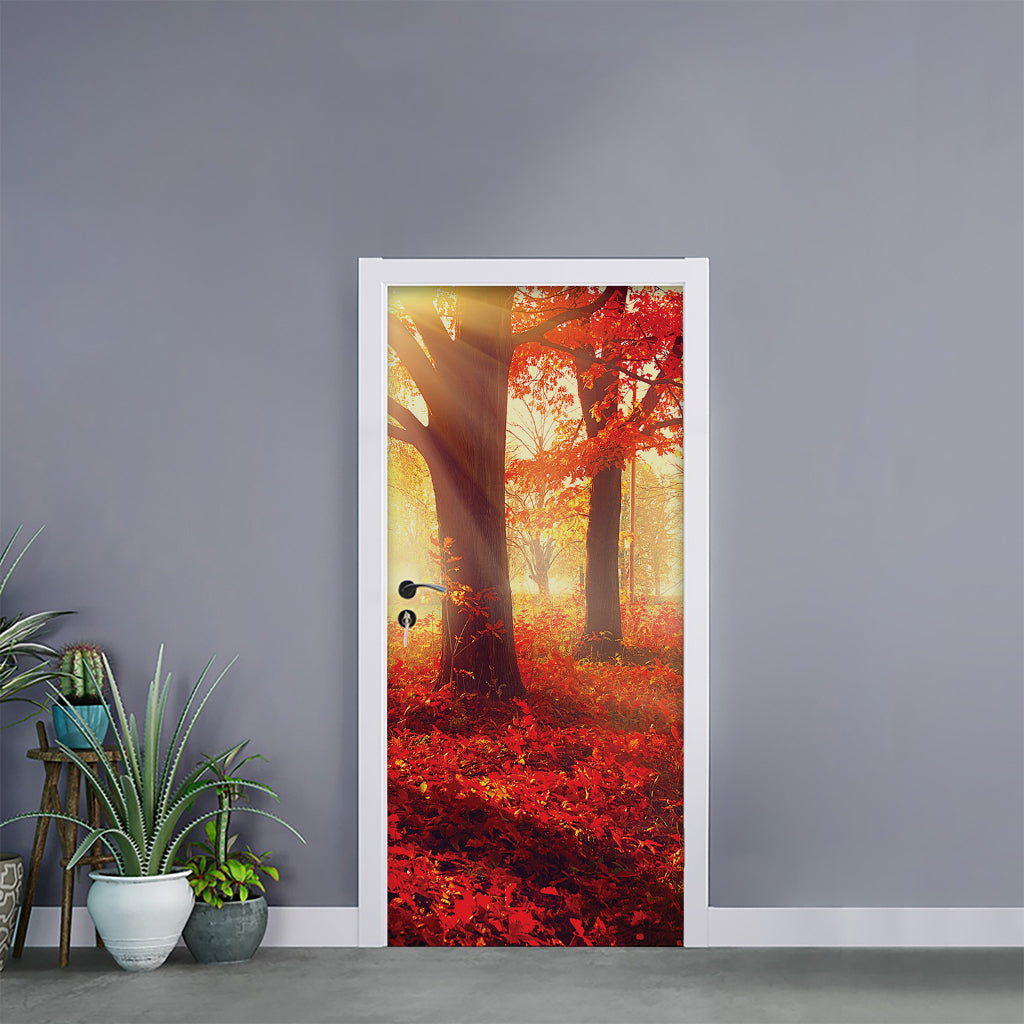 Sunshine Autumn Tree Print Door Sticker