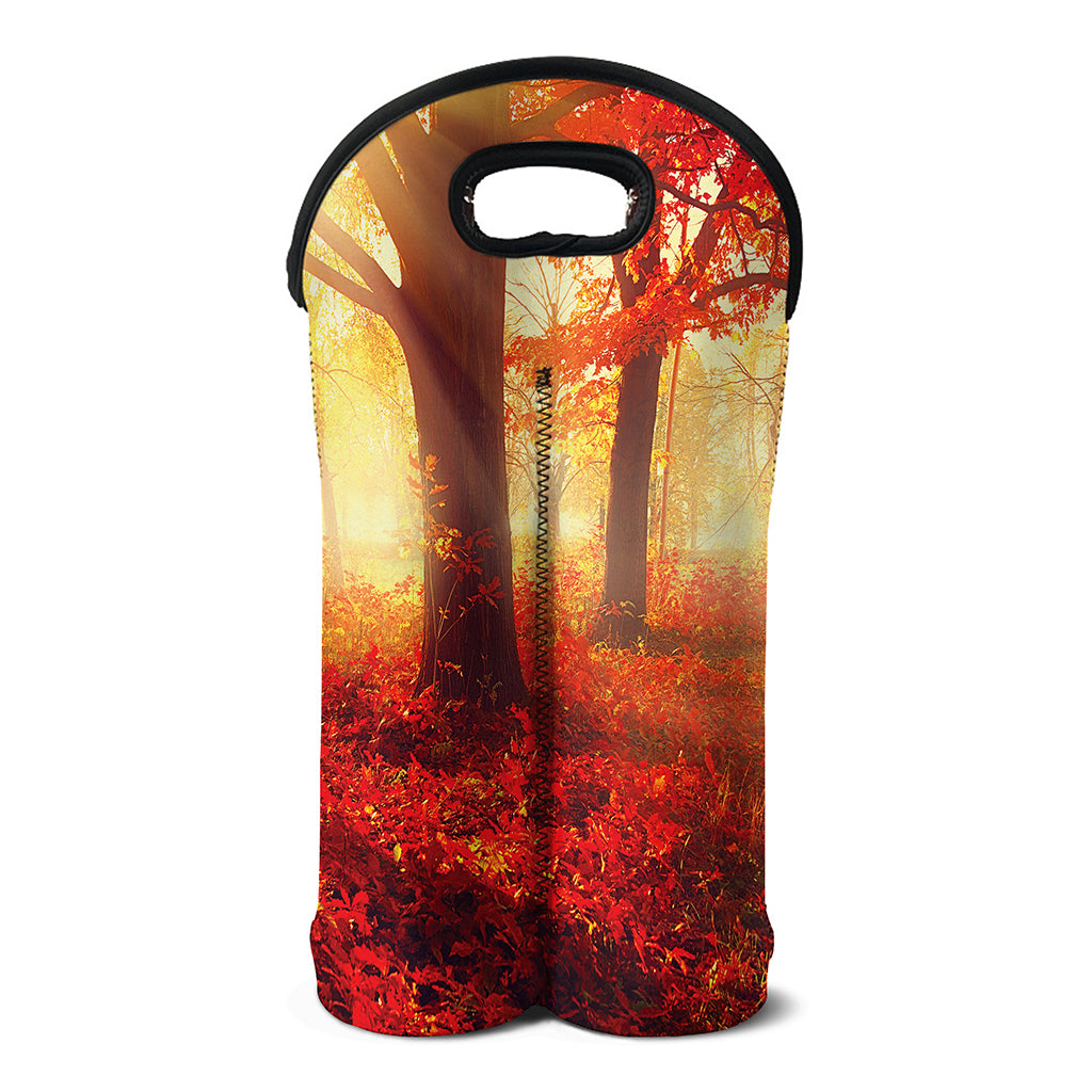 Sunshine Autumn Tree Print Double Neoprene Wine Tote