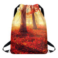 Sunshine Autumn Tree Print Drawstring Backpack