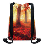 Sunshine Autumn Tree Print Drawstring Backpack