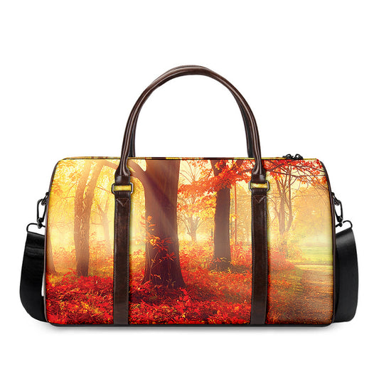 Sunshine Autumn Tree Print Duffle Bag