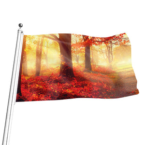 Sunshine Autumn Tree Print Flag