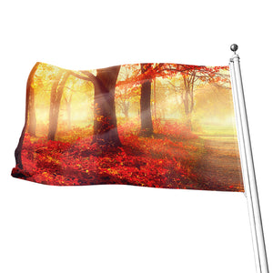 Sunshine Autumn Tree Print Flag