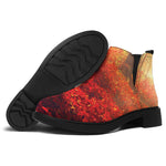 Sunshine Autumn Tree Print Flat Ankle Boots