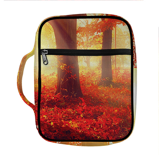 Sunshine Autumn Tree Print Front Pocket Bible Bag