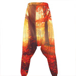 Sunshine Autumn Tree Print Hammer Pants