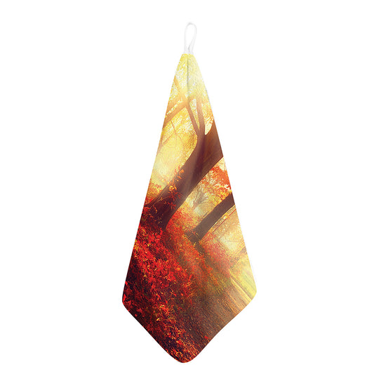 Sunshine Autumn Tree Print Hand Towel