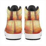 Sunshine Autumn Tree Print High Top Leather Sneakers