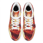 Sunshine Autumn Tree Print High Top Leather Sneakers