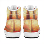 Sunshine Autumn Tree Print High Top Leather Sneakers