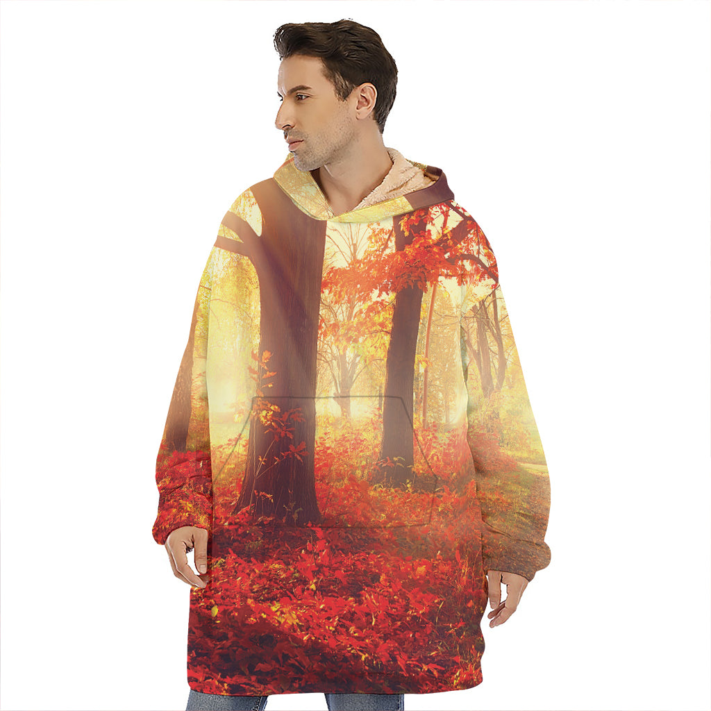 Sunshine Autumn Tree Print Hoodie Blanket