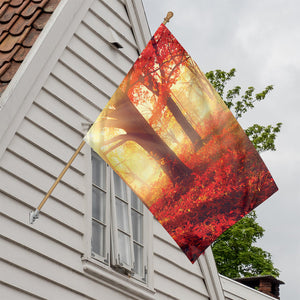 Sunshine Autumn Tree Print House Flag