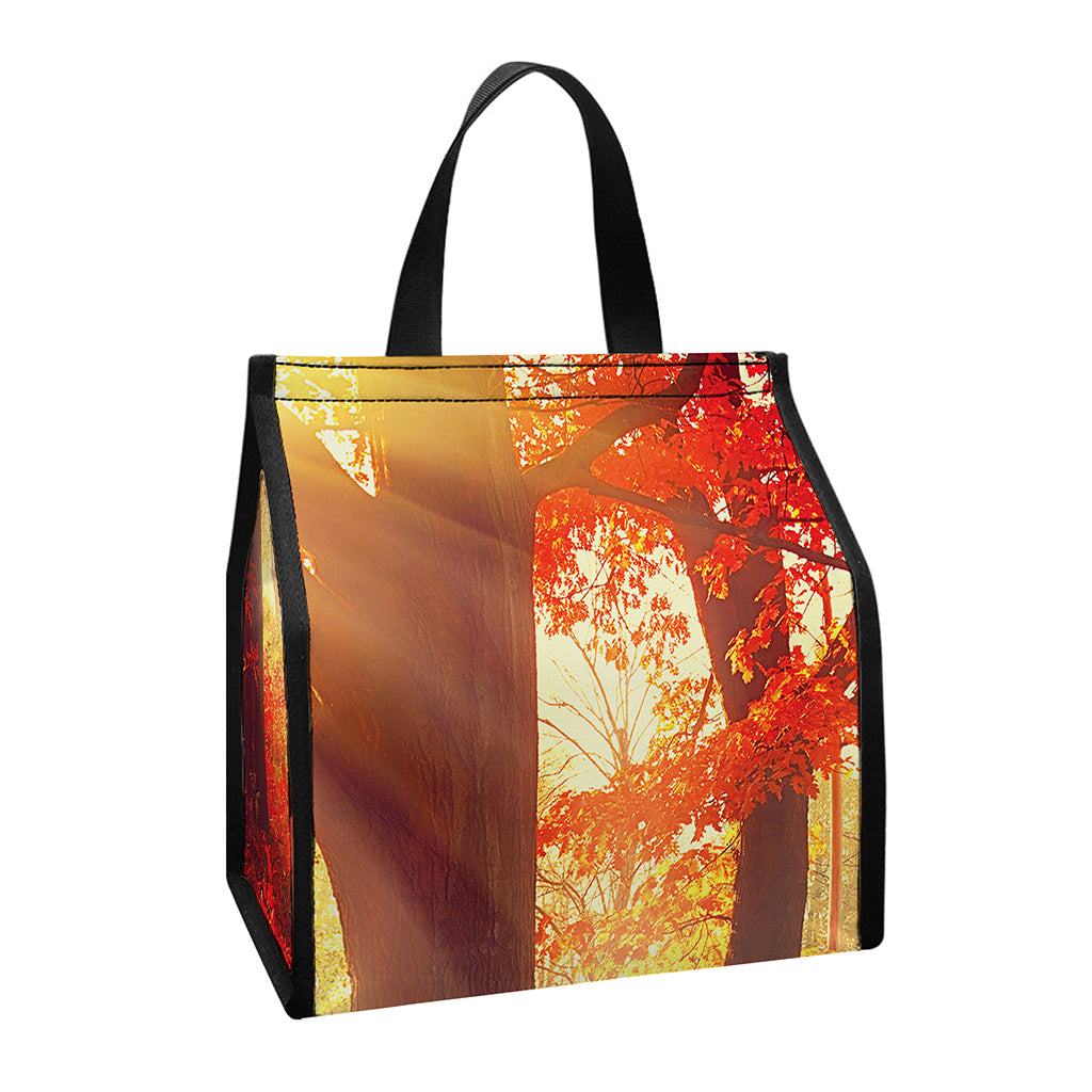 Sunshine Autumn Tree Print Insulated Lunch Tote