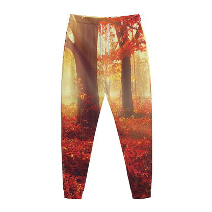 Sunshine Autumn Tree Print Jogger Pants