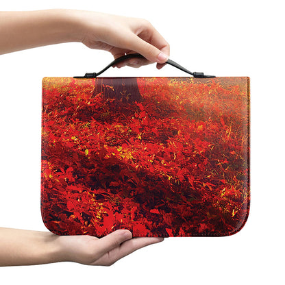 Sunshine Autumn Tree Print Leather Bible Cover