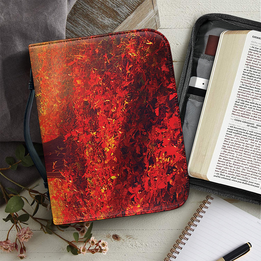 Sunshine Autumn Tree Print Leather Bible Cover