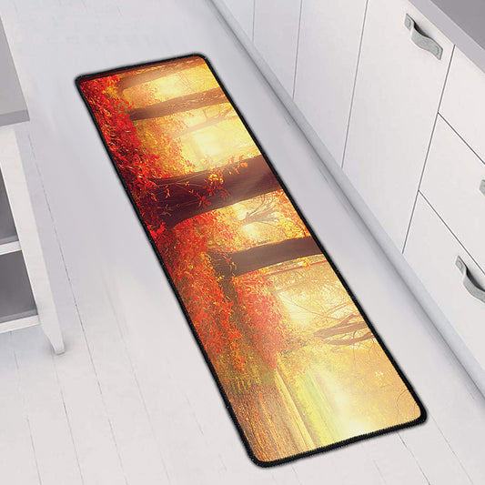 Sunshine Autumn Tree Print Long Kitchen Mat
