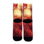 Sunshine Autumn Tree Print Long Socks