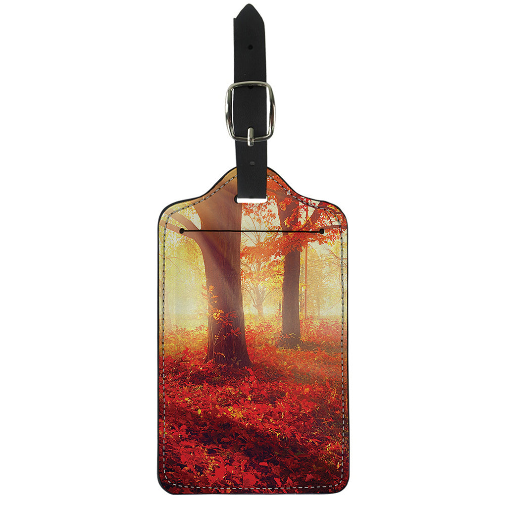 Sunshine Autumn Tree Print Luggage Tag