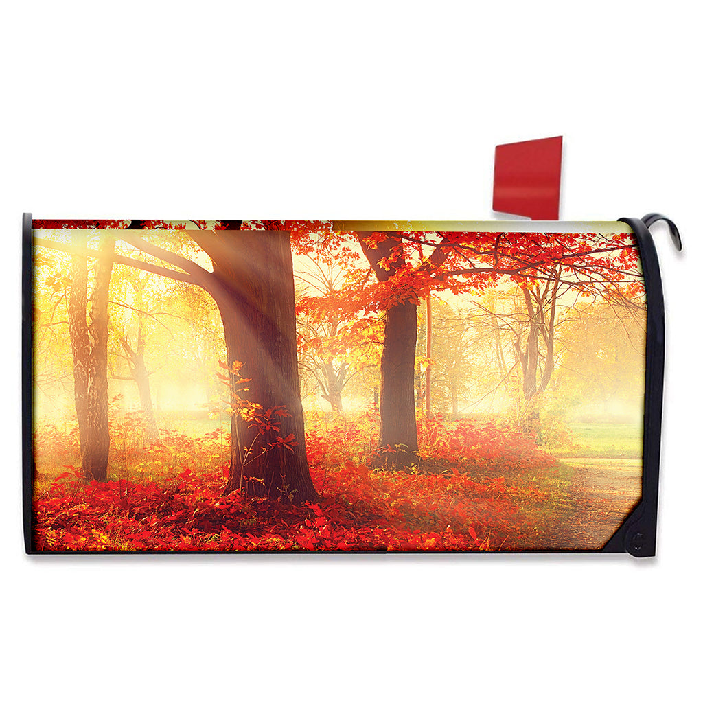 Sunshine Autumn Tree Print Mailbox Cover