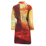 Sunshine Autumn Tree Print Men's Bathrobe