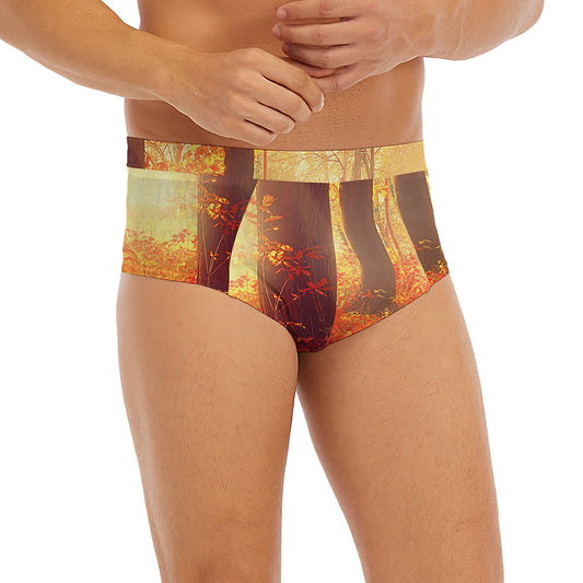 Sunshine Autumn Tree Print Men's Briefs