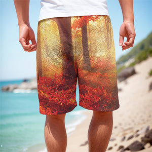 Sunshine Autumn Tree Print Men's Cargo Shorts