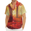 Sunshine Autumn Tree Print Men's Deep V-Neck Shirt