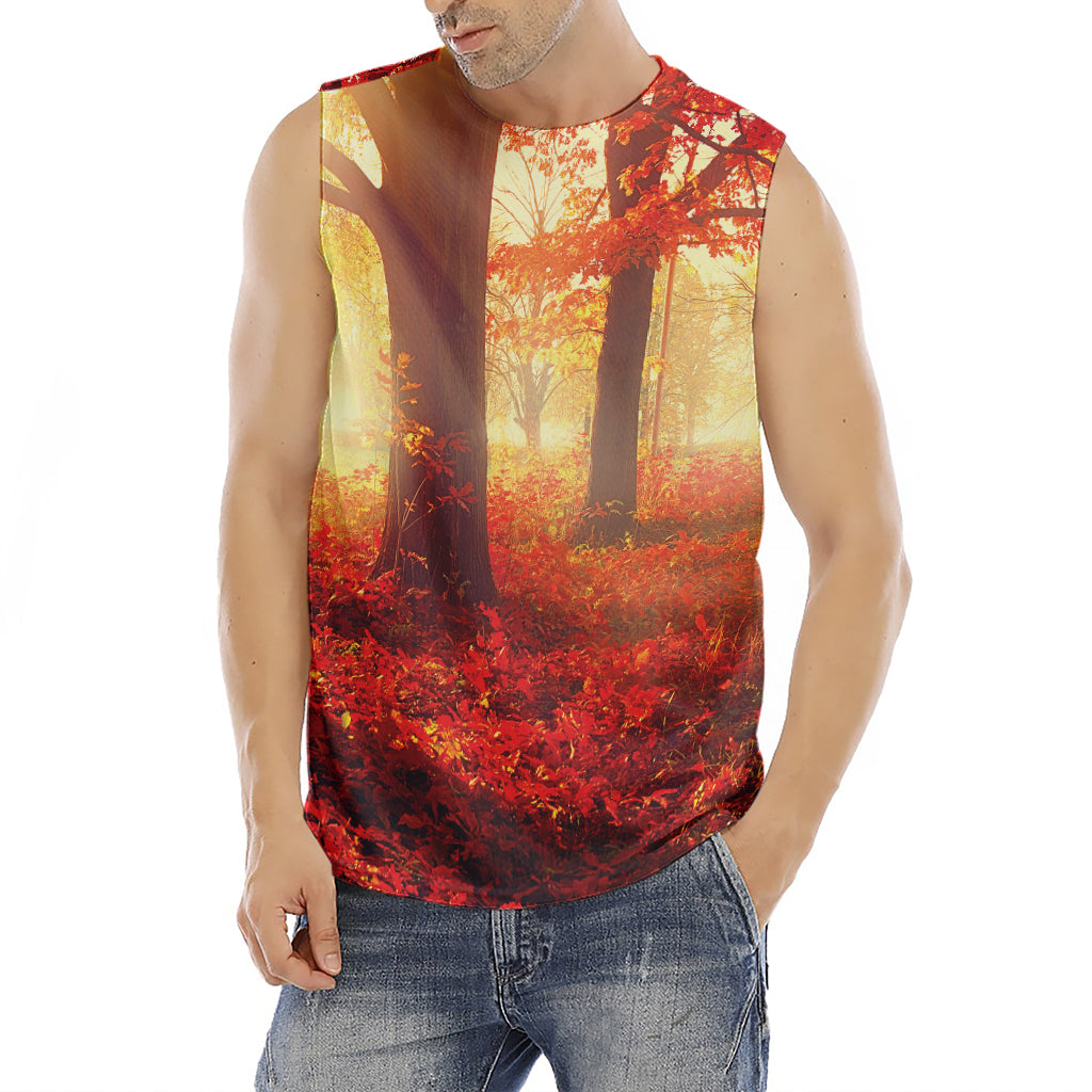 Sunshine Autumn Tree Print Men's Fitness Tank Top