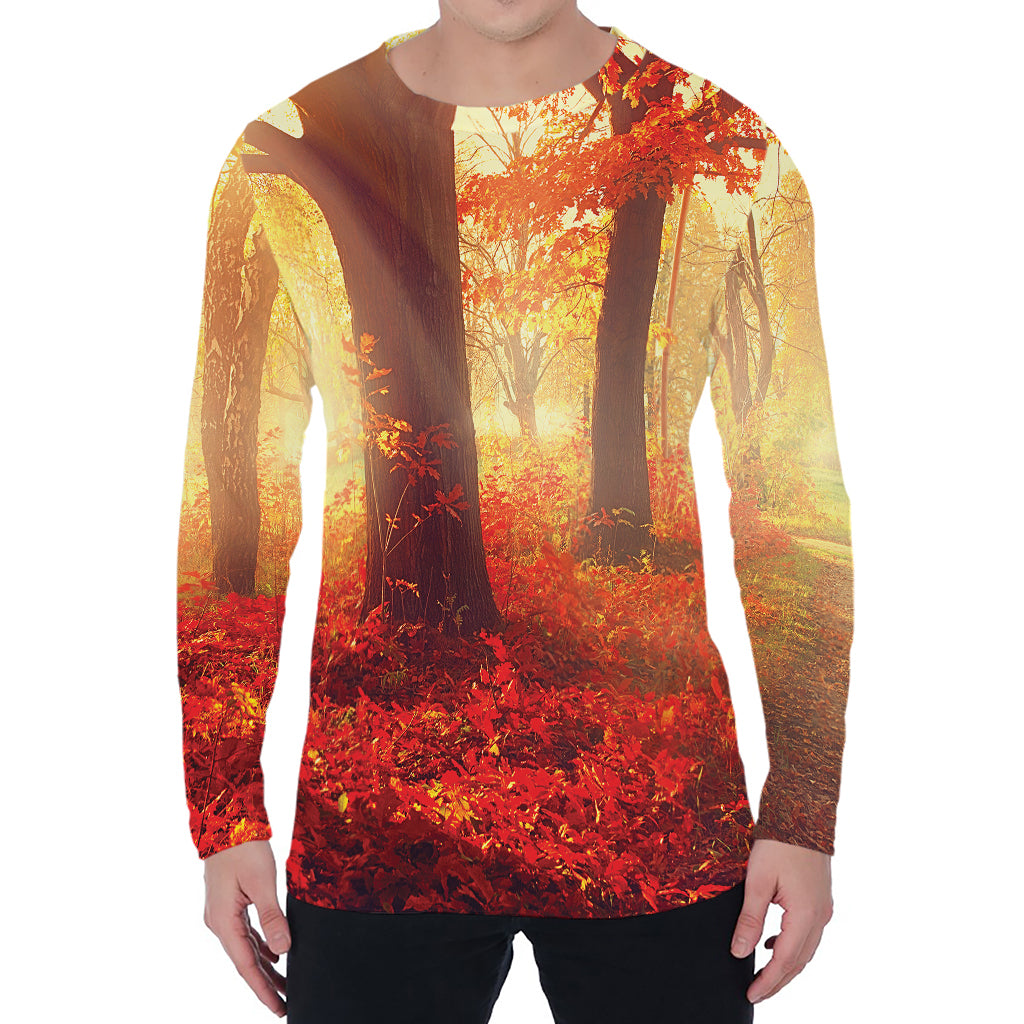 Sunshine Autumn Tree Print Men's Long Sleeve T-Shirt