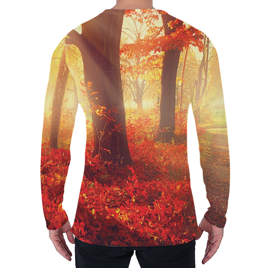 Sunshine Autumn Tree Print Men's Long Sleeve T-Shirt