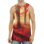 Sunshine Autumn Tree Print Men's Muscle Tank Top