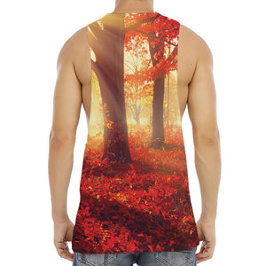 Sunshine Autumn Tree Print Men's Muscle Tank Top