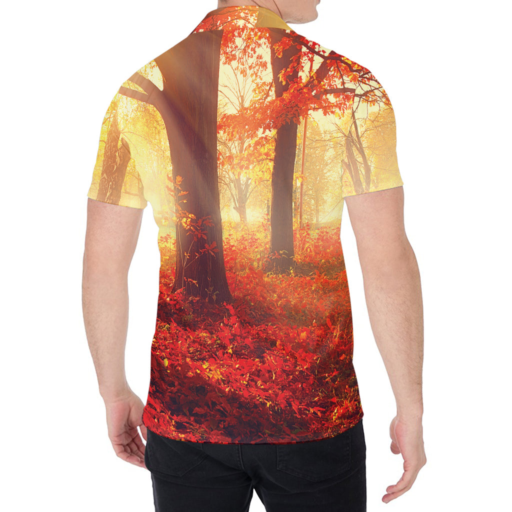 Sunshine Autumn Tree Print Men's Shirt