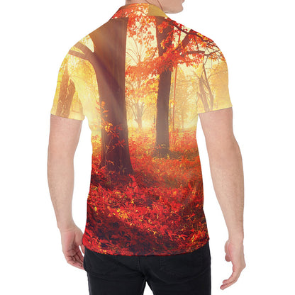 Sunshine Autumn Tree Print Men's Shirt