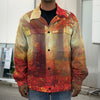 Sunshine Autumn Tree Print Men's Shirt Jacket