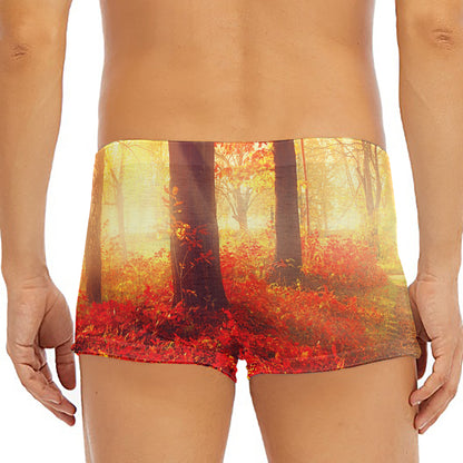 Sunshine Autumn Tree Print Men's Short Boxer Briefs
