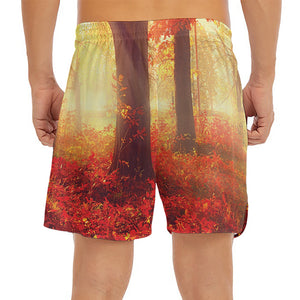 Sunshine Autumn Tree Print Men's Split Running Shorts