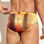 Sunshine Autumn Tree Print Men's Swim Briefs