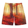 Sunshine Autumn Tree Print Men's Swim Trunks