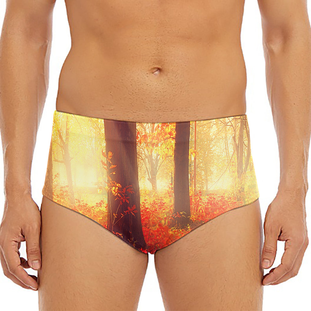 Sunshine Autumn Tree Print Men's Triangle Swim Briefs