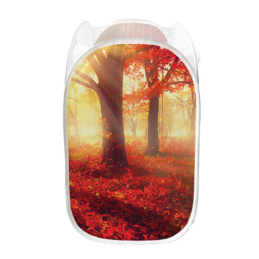 Sunshine Autumn Tree Print Mesh Laundry Hamper