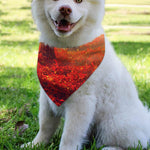 Sunshine Autumn Tree Print Over The Collar Dog Bandana