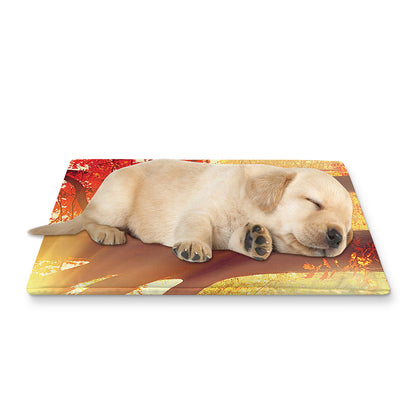 Sunshine Autumn Tree Print Pet Cooling Mat Cover