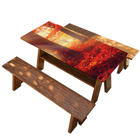 Sunshine Autumn Tree Print Picnic Table Cover