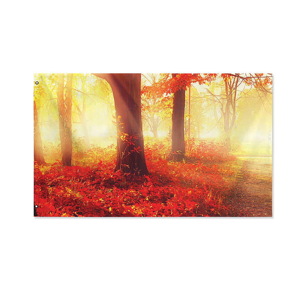 Sunshine Autumn Tree Print Polyester Flag