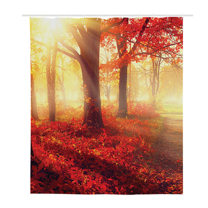 Sunshine Autumn Tree Print Polyester Shower Curtain